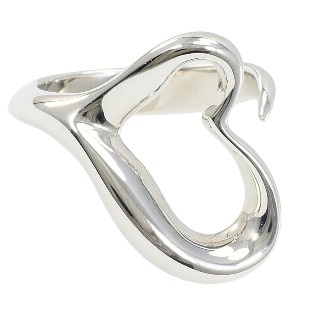 Tiffany & Co. Open Heart Silver Ring, Total Weight 5.7g, Like New Condition.